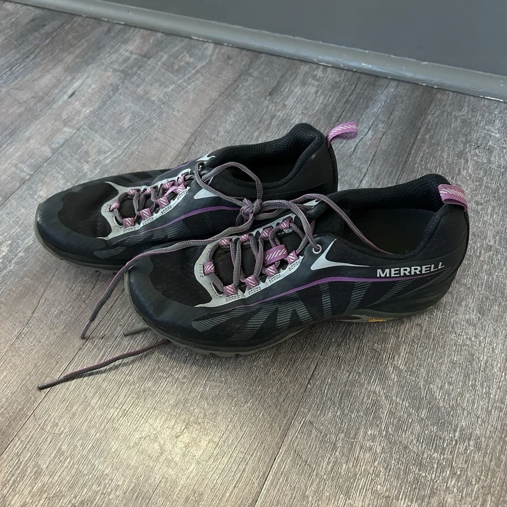 Merrell Siren Edge Hiking Shoes Black LowTop Sneakers Size 10 Women's